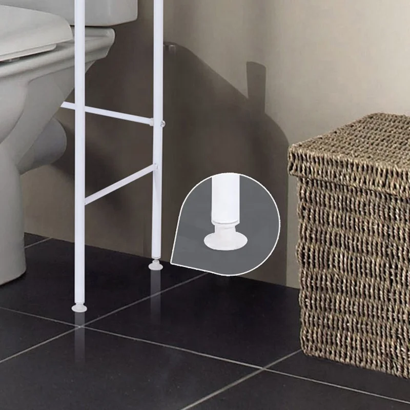 Cheap Triple Tier Floor metal steel tube pipe storage bathroom toilet rack