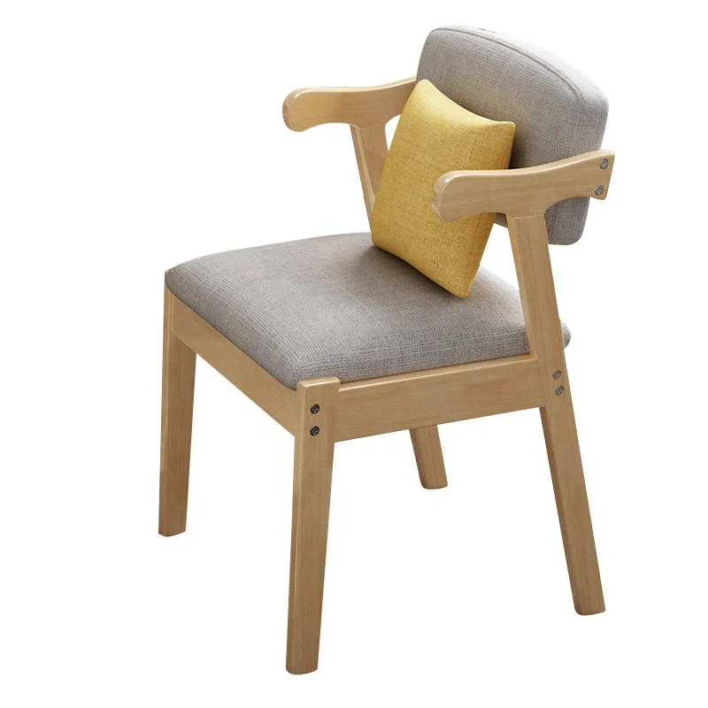 
The most comfortable and cost-effective Nordic solid wood with soft bag computer learning writing living room desk chair simple 