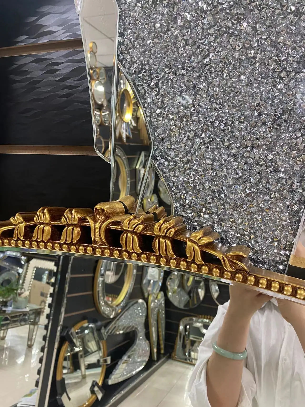 anthropologie mirror Stand Arch floor Mirror Vintage Large Long Metal Framed Gold Plated Antique Designer Parisian Wall Mirror