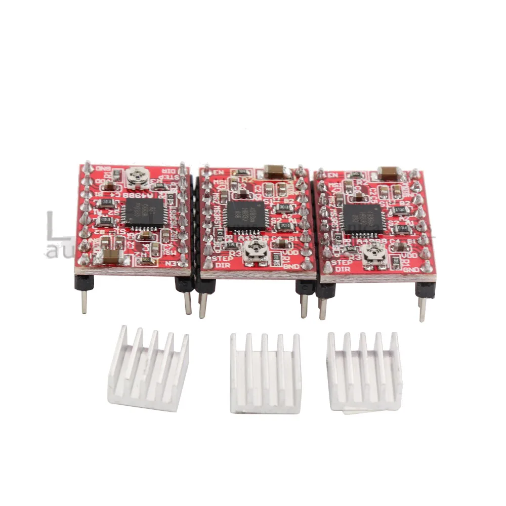 HanBuild   Stepping motor Reprap Stepper Driver A4988 Stapper motor Driver Module met Heatsink for 3D printer