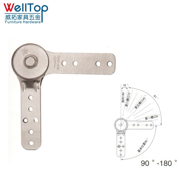 Zinc Sofa Headrest Hinge 90-180 Degree Sofa Headrest Hinges Adjustable Durable Furniture Hardware Sofa Headrest Hinge VT-11.083