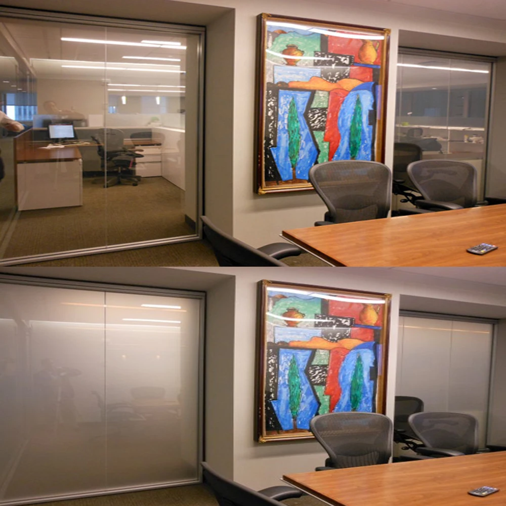 2021 New Arrival custom size pdlc Switchable smart film  glass for living room