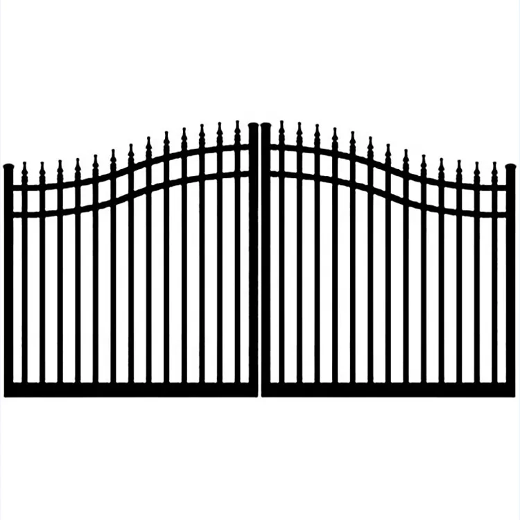 New driveway wrought Iron ornamental Gate Design/ Iron Fancy Gates for Homes