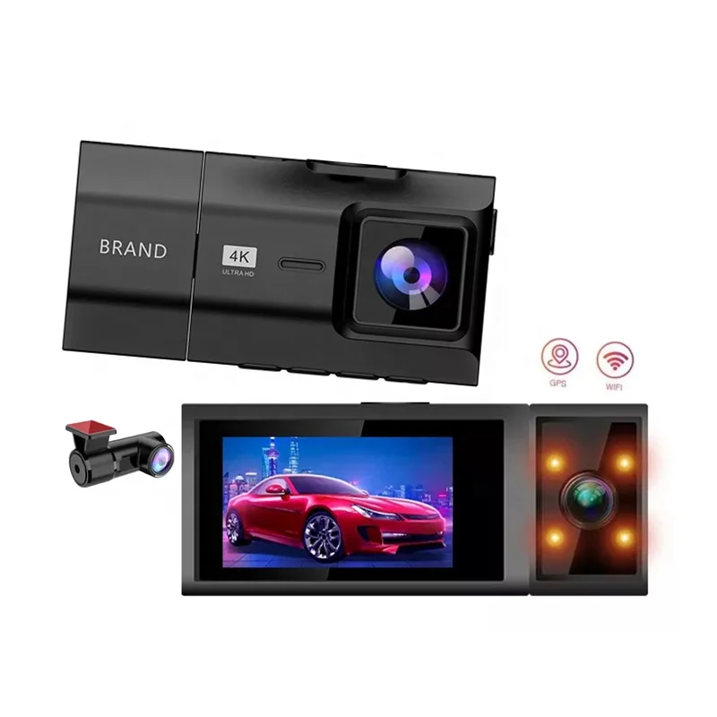 Освободите OEM Автомобильный видеорегистратор с разрешением 4K dash cam 3 канала камера 2K зеркало заднего вида 1080P в салоне GPS Wi-Fi чёрный ящик для автомобиля