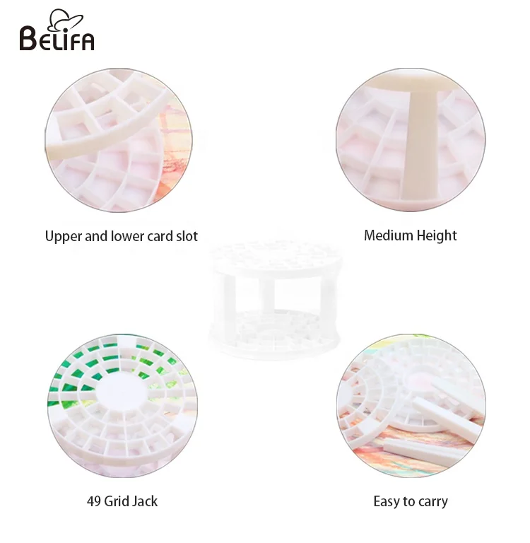 49 hole desk organizer pen pencil stand rack plastic round makeup artist paint brush holder