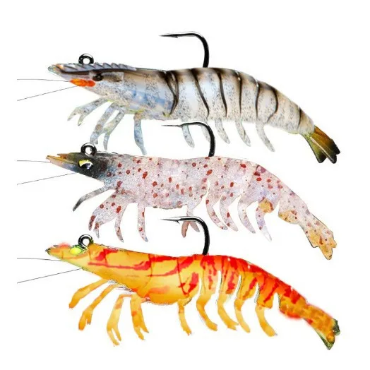 luminous soft plastic fishing lure shrimp 9cm/12g 8cm/8g artificial bait silicone soft fishing baits