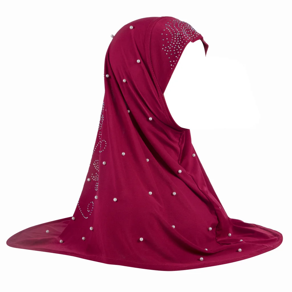 Fashion pearl printed headscarf jersey scarf for women plain malaysia scarf custom scarf logo