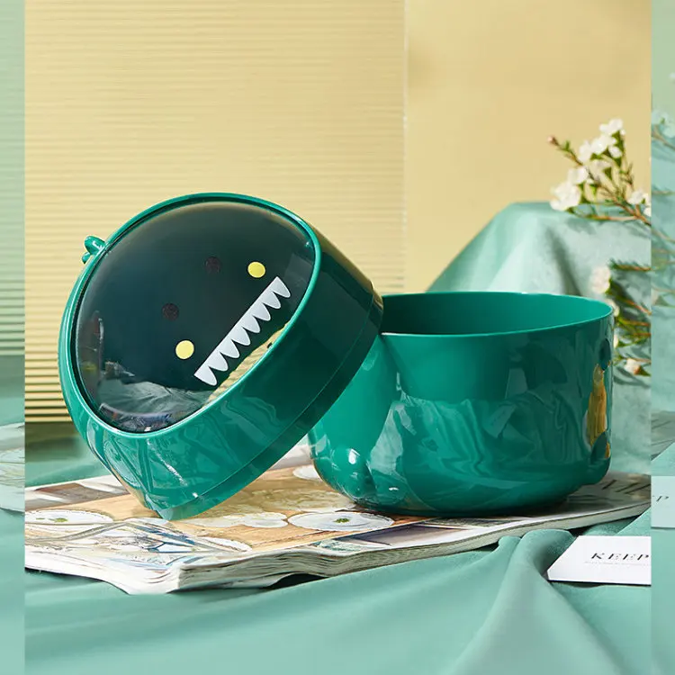 Large Mouth Detachable Design Nonslip Bottom Durable Plastic Mini Trash Can Baby Dinosaur Style Cute Mini Desktop Trash