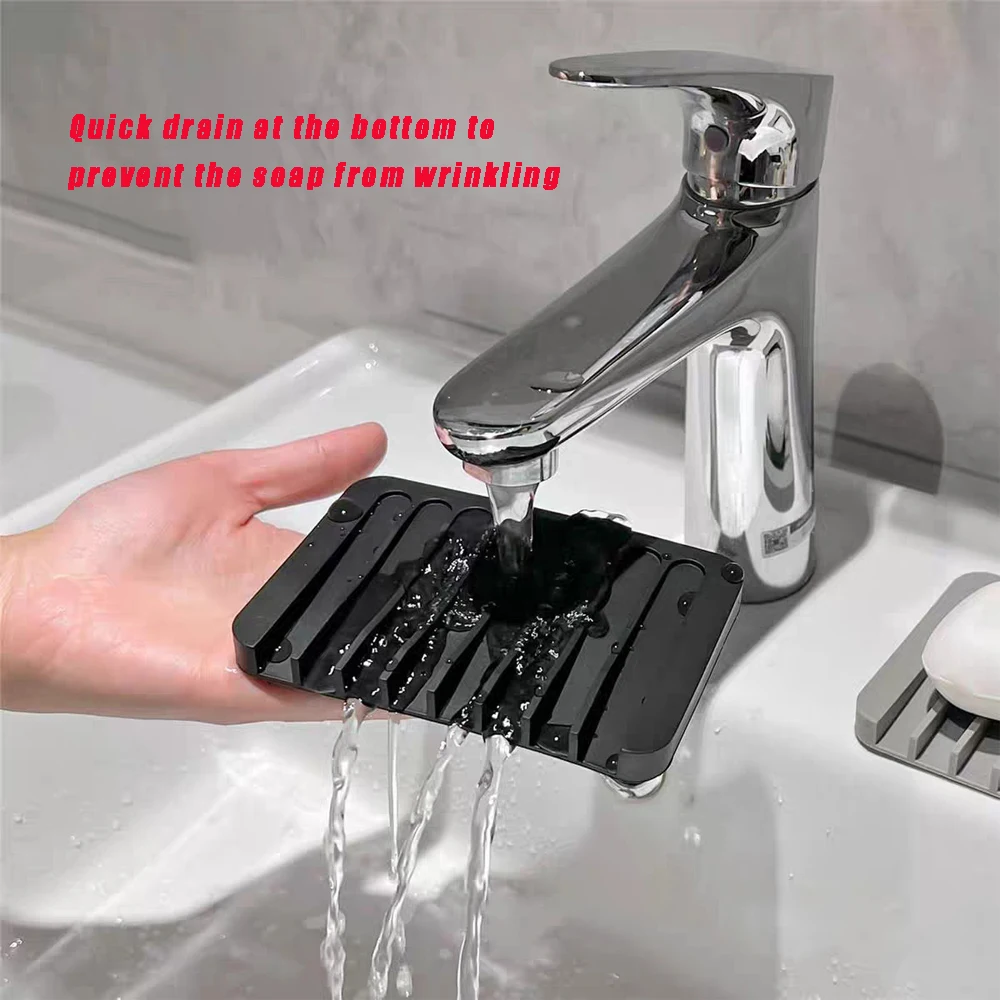 Bathroom Creative Colorful Soap Dishes Soap Tray Lift Non-slip Silicone Soap Pad