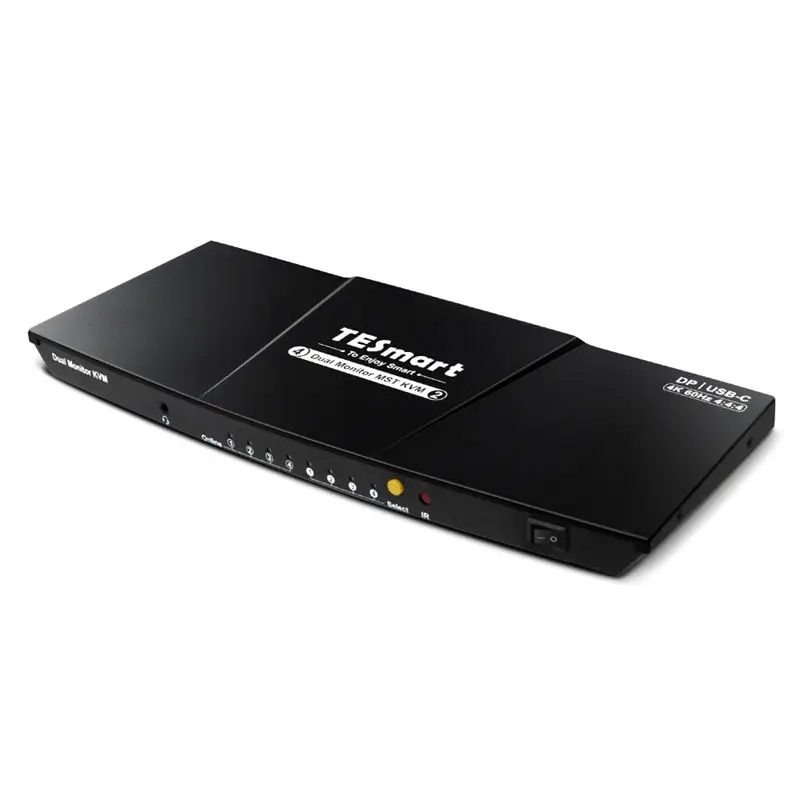 TESmart 4x2 KVM Switcher supports USB hubs 4K 60HZ Utra HD DP DisplayPort USB Type-C Dual Monitor KVM Switch