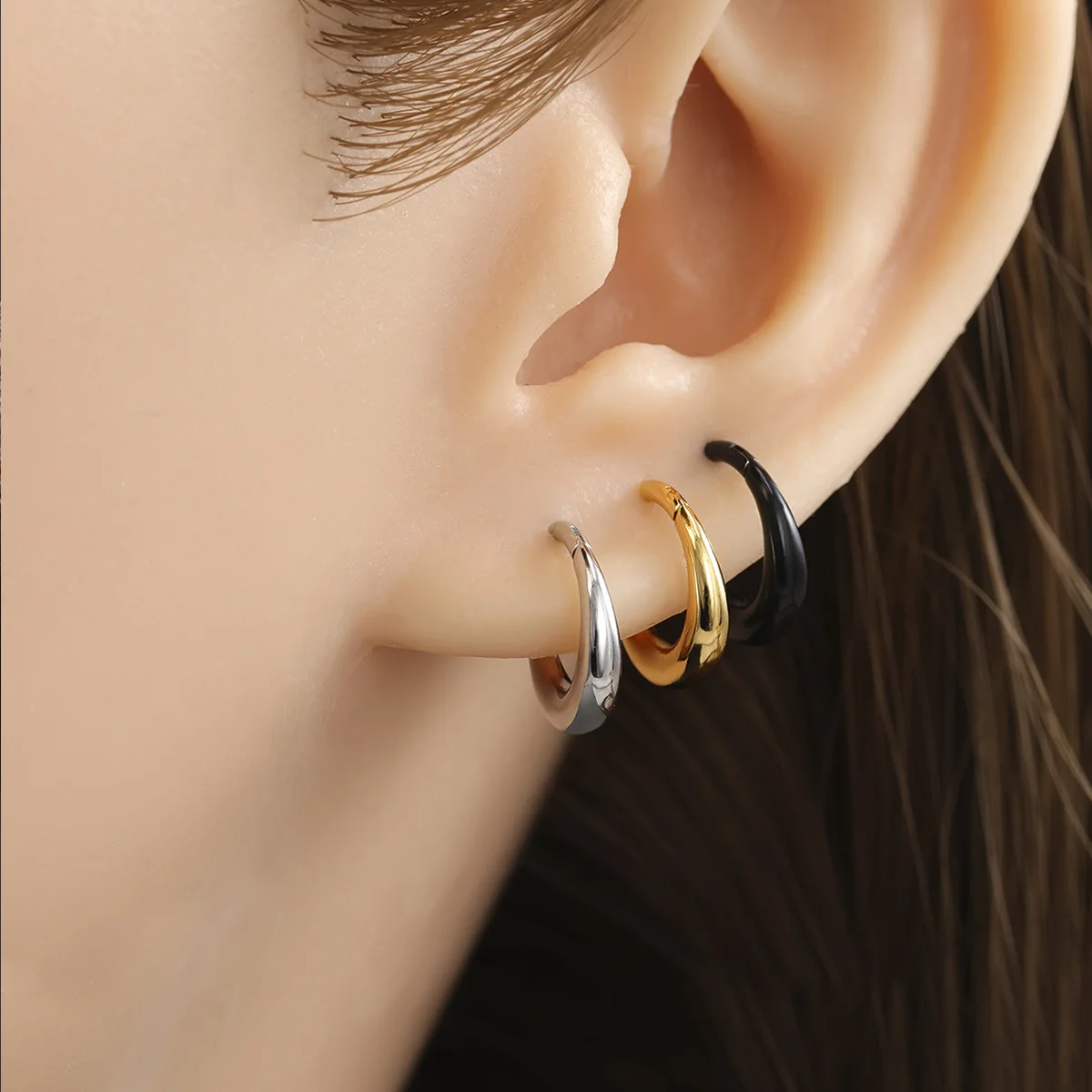 Smooth Nose Rings Hoops Stainless Steel Septum Rings Hinged Segment Nose Helix Cartilage Clicker Hoop Earrings Piercing Rings