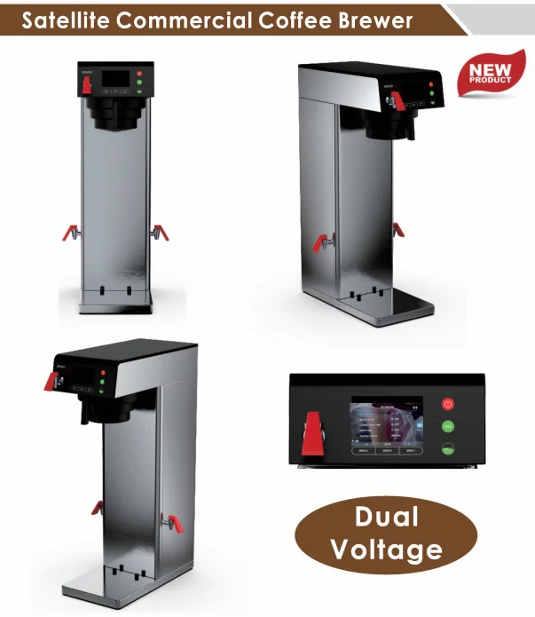 Multi-function Commercial Electric Cafeteria ThermoPro Twin 1.5 Gallon Coffee Brewer with Vacuum Servers