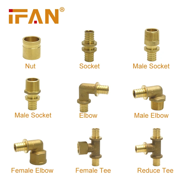IFAN Manufacturer Wholesale  16-32MM Good Quality Brass Pipe Fittings PEX Fittings Brass Fittings
