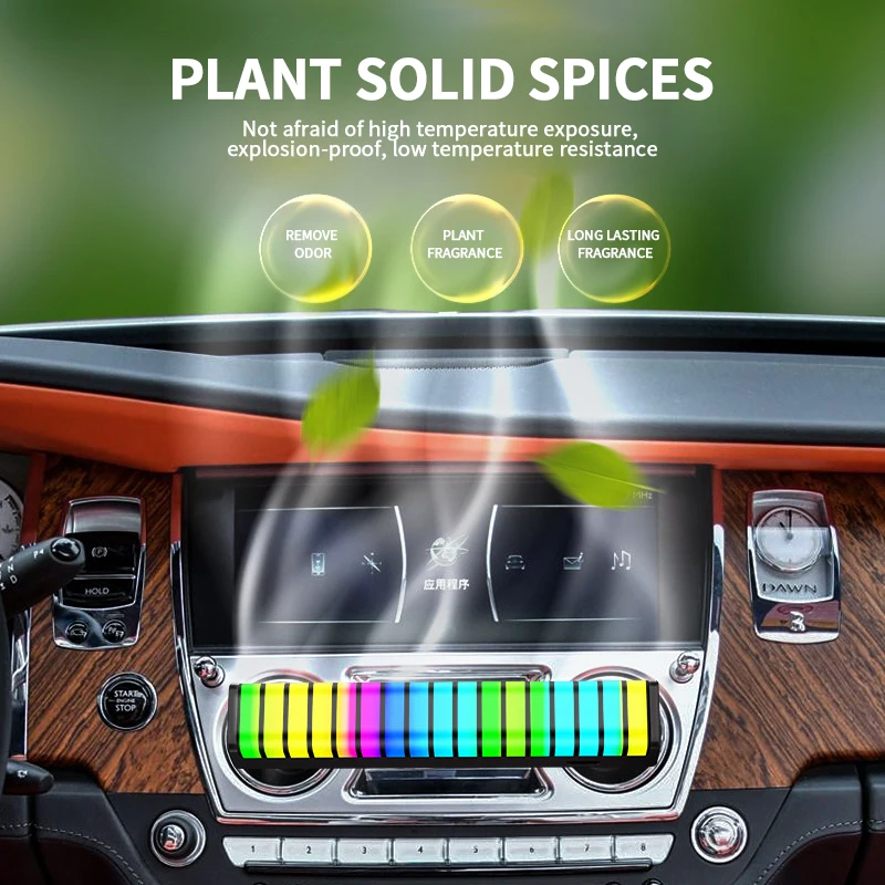 New Arrival Sound Control Interior Accessories Auto Air Freshener With LED Car LED Atmosphere Light Aromatherapy