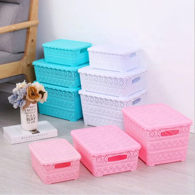 Home Baby Clothes Small Storage Basket with lid