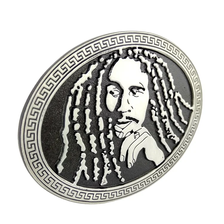 Music Series Jamaican Pop Music Reggae Singer Bob Marley portrait metal belt buckle