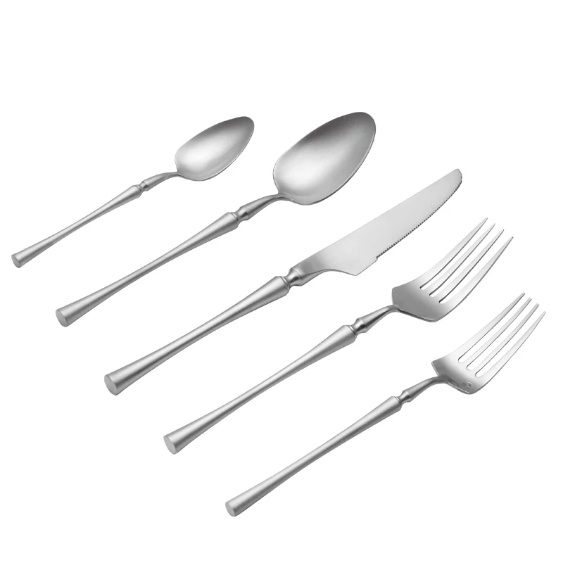 wedding hotel tableware kitchenware knife spoon fork stainless steel cutlery 18/8 satin gold flatware set