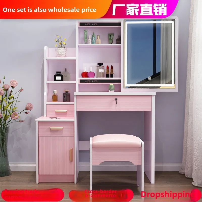 Modern Casual All-In-One Small Dressing Table Storage Cabinet for Personal Use Mini Makeup Vanity for Small Apartments