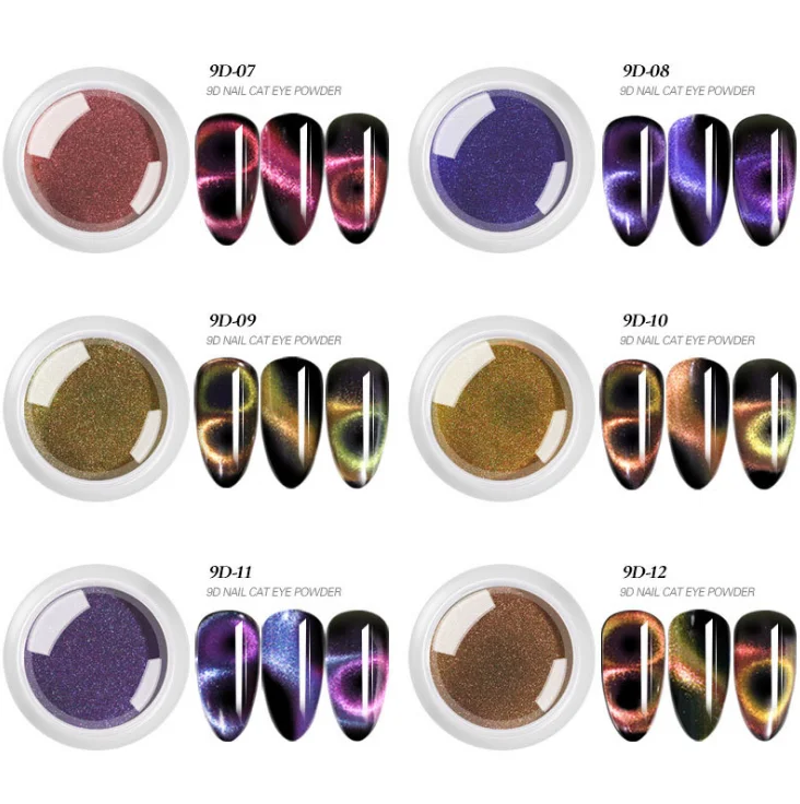 5D/9D Cat Eye Chameleon Magnetic Powder Nail Polish Long Lasting Cat Eye nail powder For Nail Salon