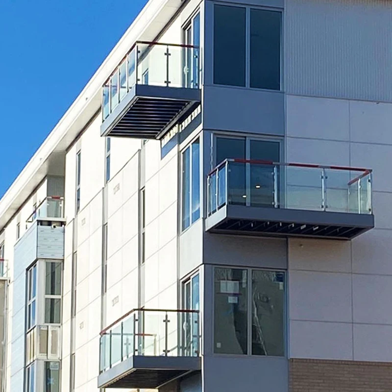 Glass Railing 304 316 Stainless Steel Outdoor Top Mounted Rail Balcony Glass Railing Post/column/pillar Balustrade