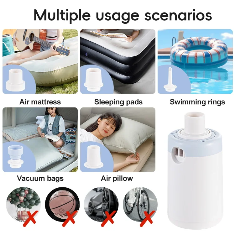 Multi-function wireless outdoor camping inflatable pump Vacuum Storage Bag swimming ring air mattress inflatable pump
