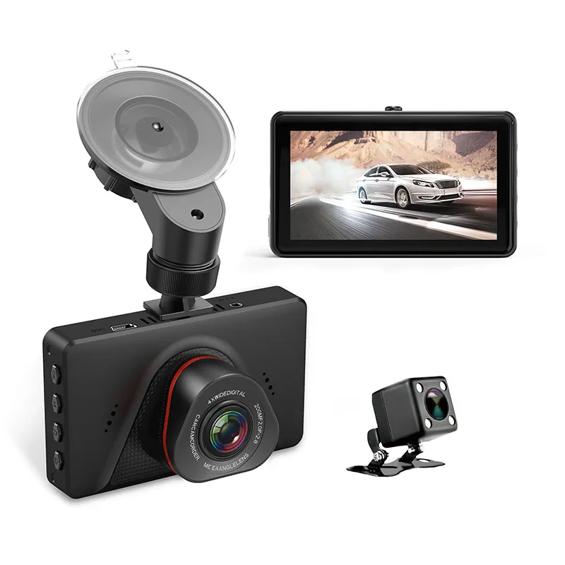 Aoedi AD359 3 дюймовый экран 1080p Full HD спереди и сзади быстрая камера Автомобильный видеорегистратор с двумя объективами для