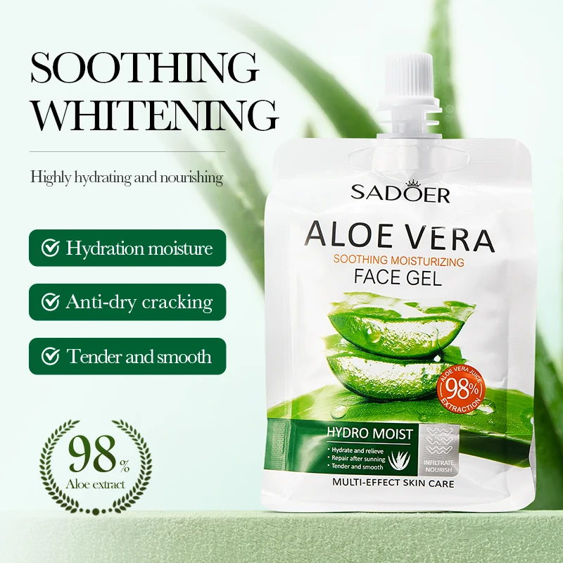 OEM SADOER Aloe Vera Soothing Moisturizing Face Gel Hydrating Repairing After Sunning Tender And Smoothing Face Skin Care