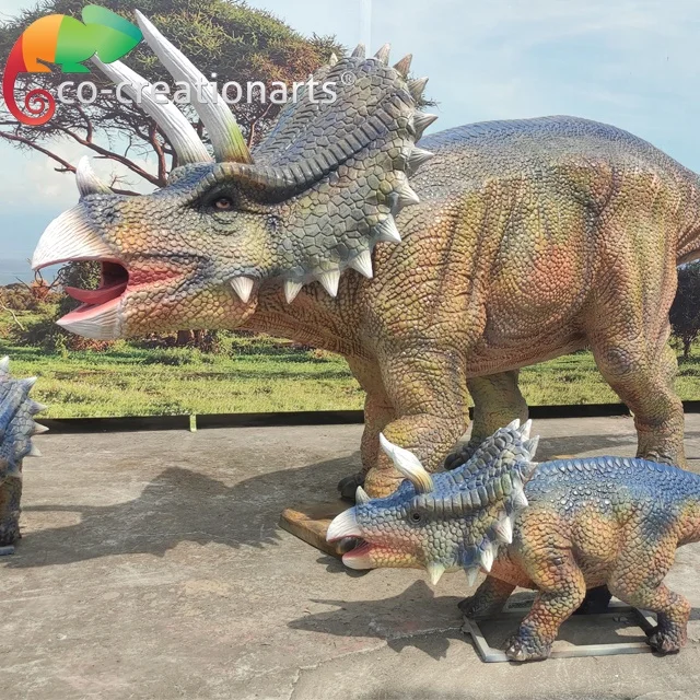 Jurassic dinosaur world handmade lifesize simulation Triceratops model