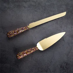Высококачественная пищевая лопата из нержавеющей стали с кристаллами, нож для свадебного торта и Сервировочный набор для заклинивания