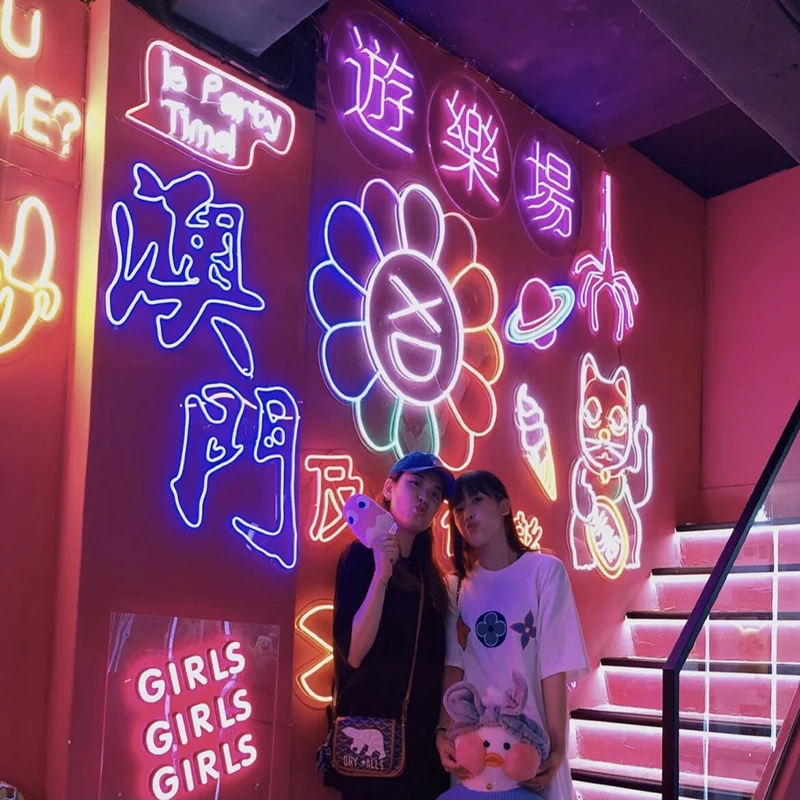 Неоновый ночник Логотип Акриловый неоновый свет фон Арка неоновый настенный светильник