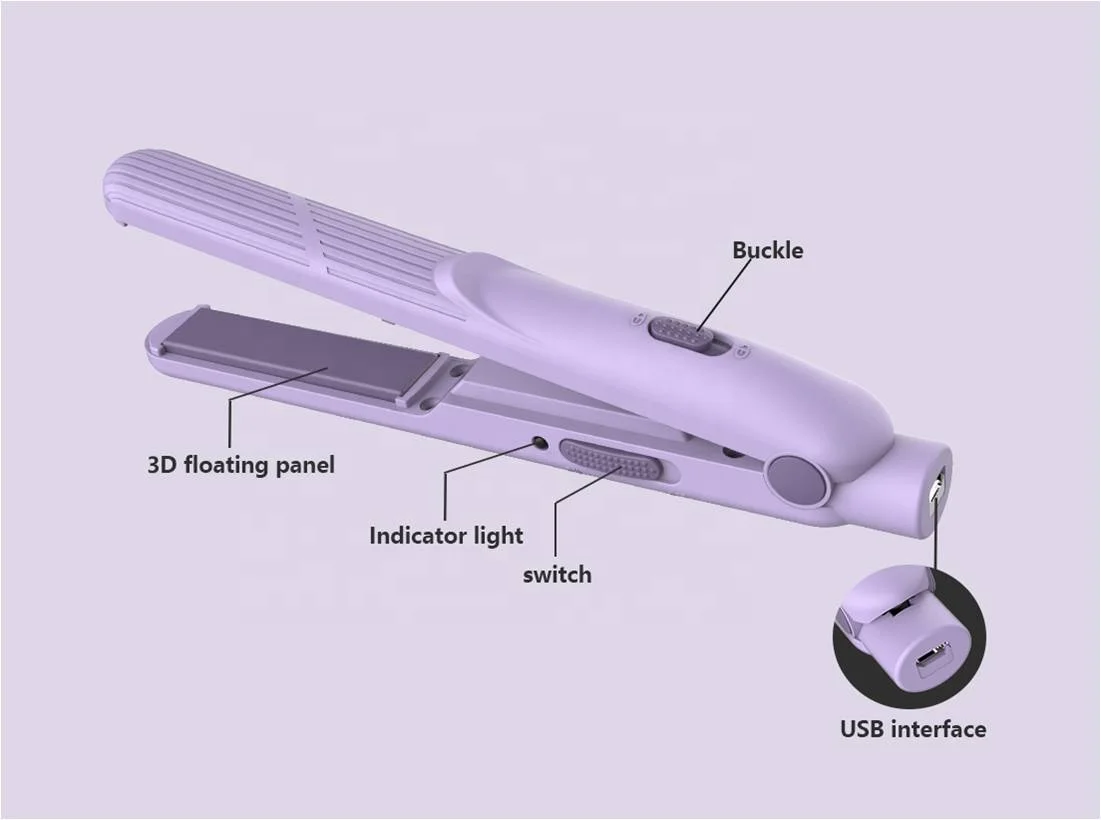 Good price cute hair beauty tools set portable mini USB LED hair straightener and curling iron for travelling