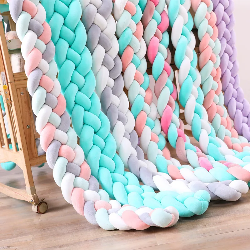 New born knot pillow parachoque de cama de beb crib protector baby braided bed bumper for cribbabys pillow