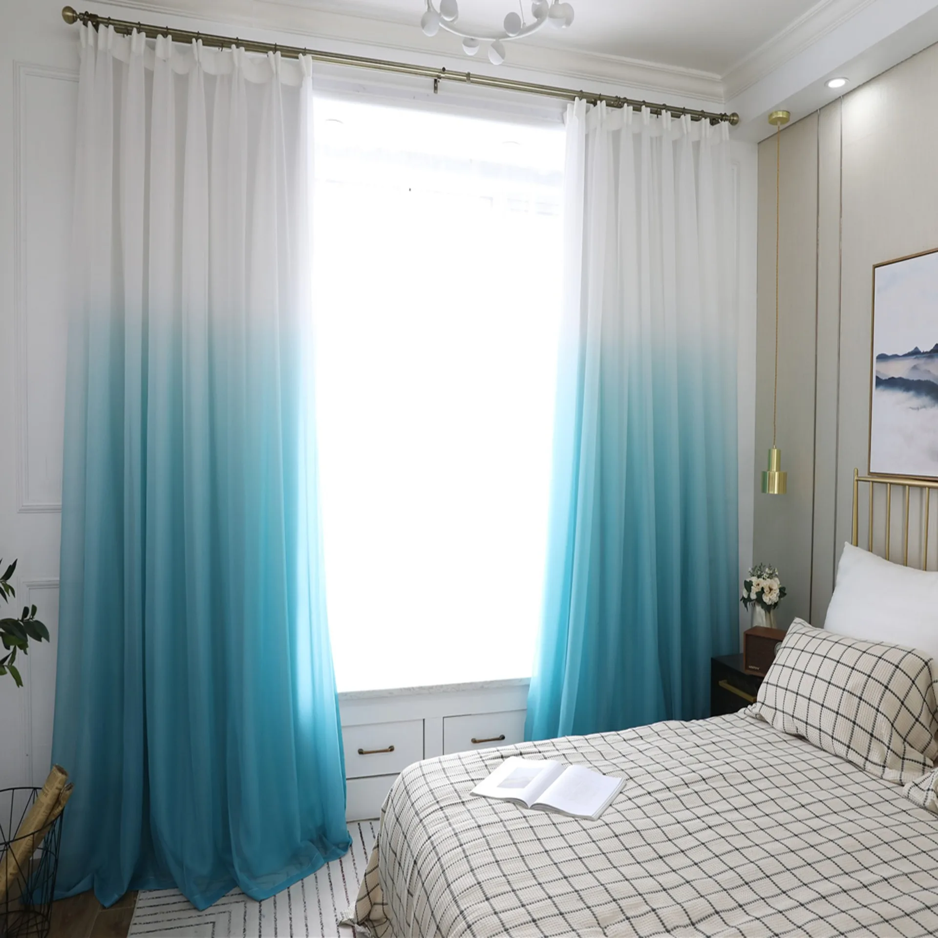 Blackout Curtains Blinds Drapes Modern 3d Printed Gradient  Bedroom Window Curtains For Living Room Curtains For Kitchen