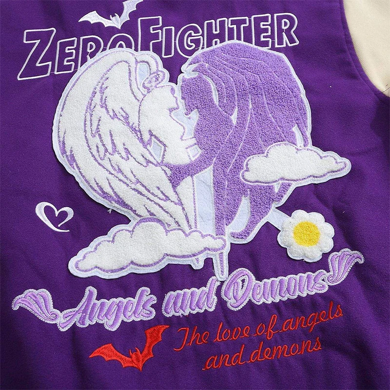 DiZNEW Purple Custom Style Baseball Jacket Winter Customize varsity/letterman Jacket Rifle Shooting Patches Plus Size Jacket