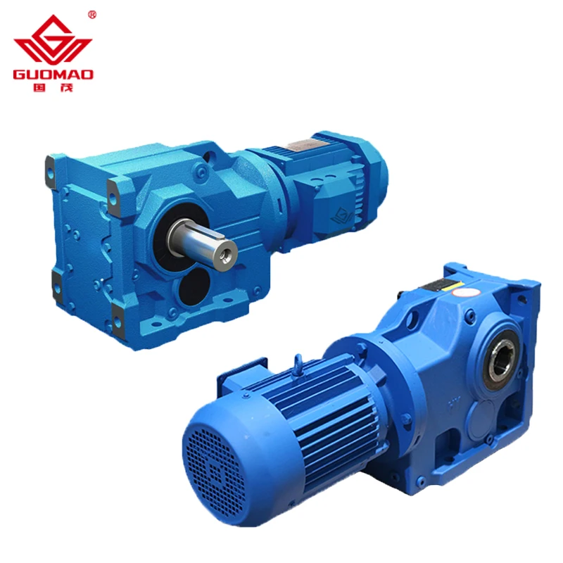Guomao Helical Bevel Gear Reducer 90 Degree Gearbox 3 Phase Motor