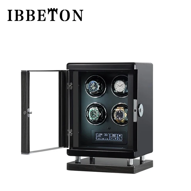 Fingerprint Unlock  Luxury Silent Golden Digital Automatic Watch Winder Safety case