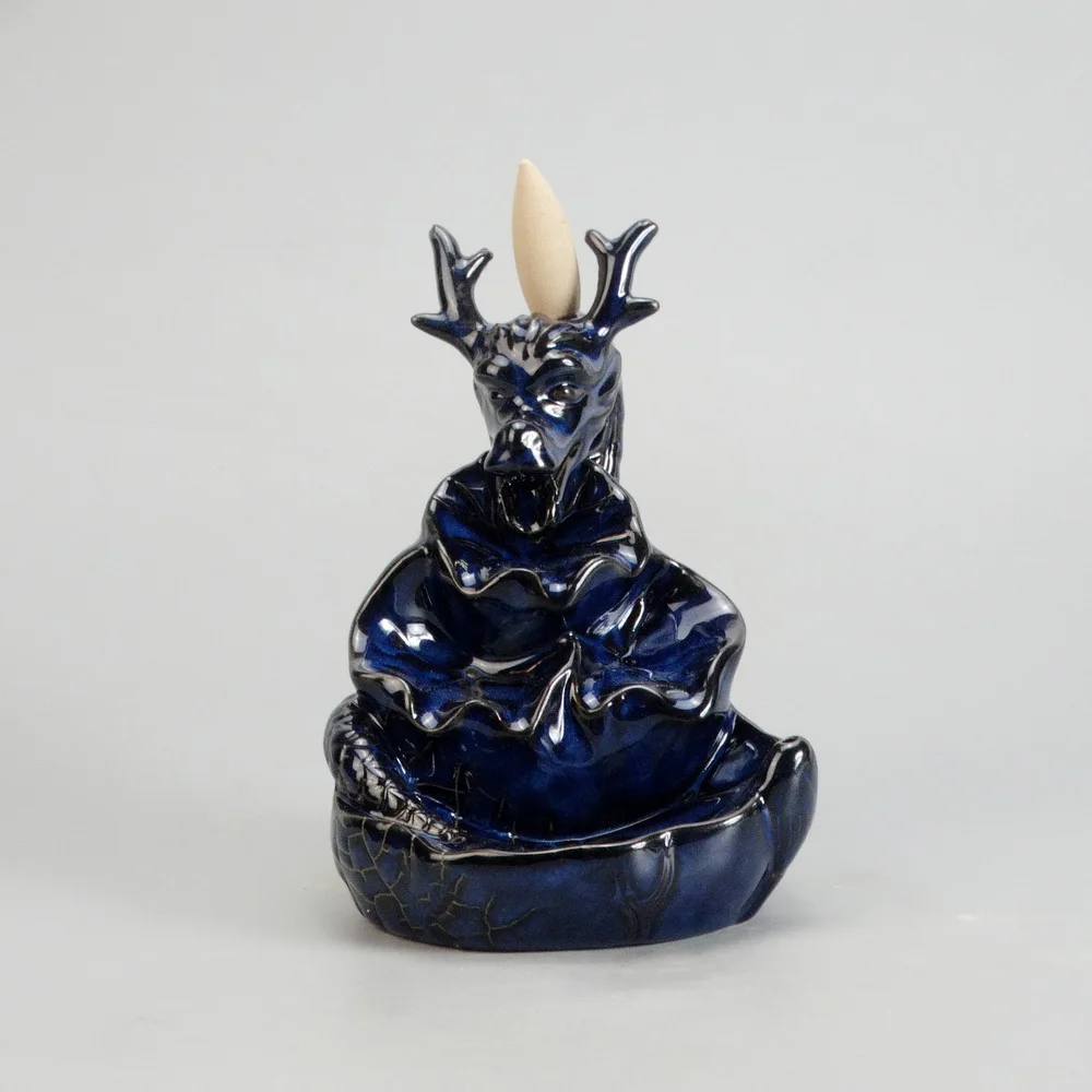 Portable ceramic censer Incense stick holder perfume backflow burner home decor waterfall Incense burner