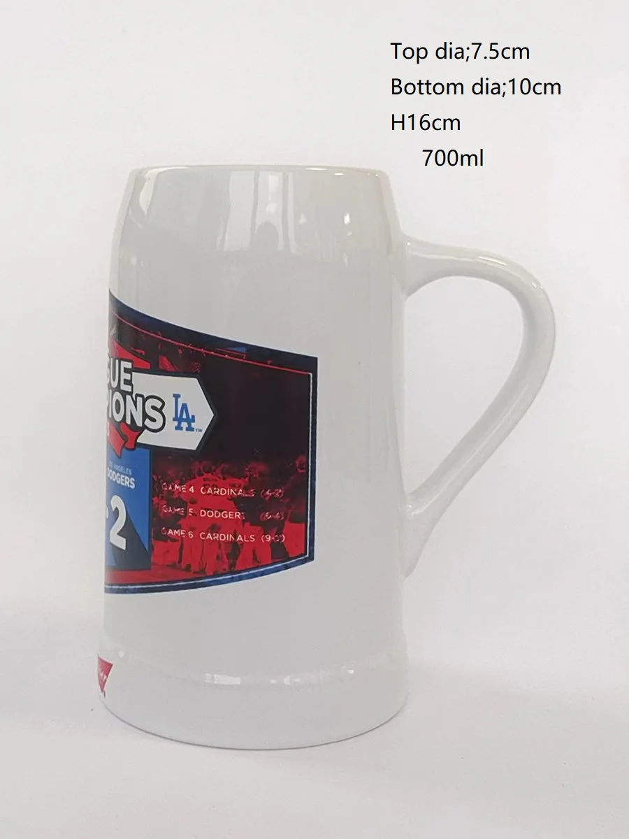 Wholesale Ceramic Beer Mug With Handle Large Capacity Drinking Mugs Printing Pattern Customization