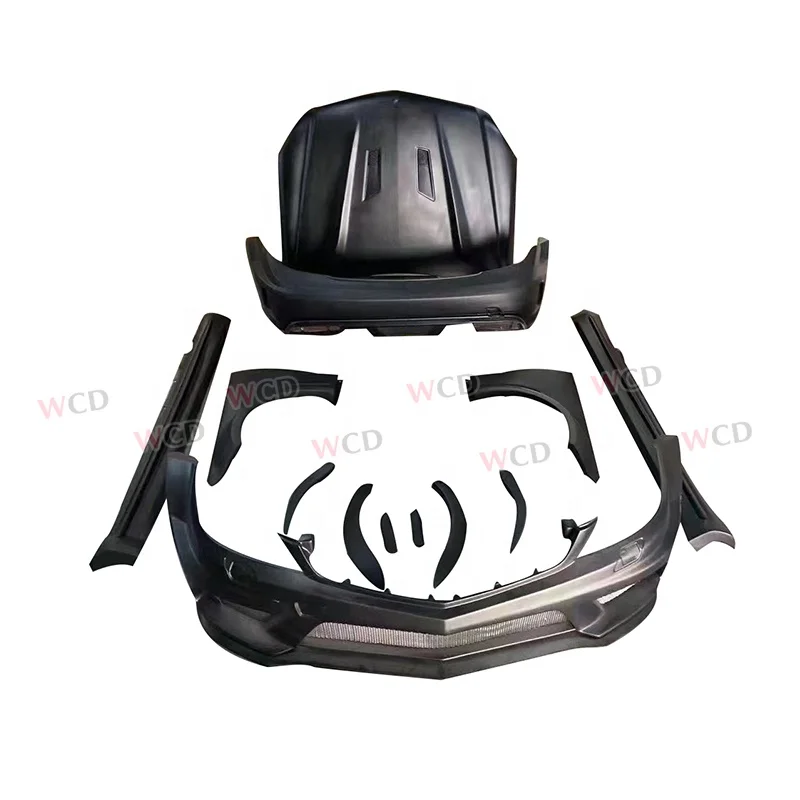 FRP Wide Body Kit for Mercedes Benz C-Class W204 C63 C200 C300 Black Series Style Front Bumper Side Skirts Fender Hood Rear bar