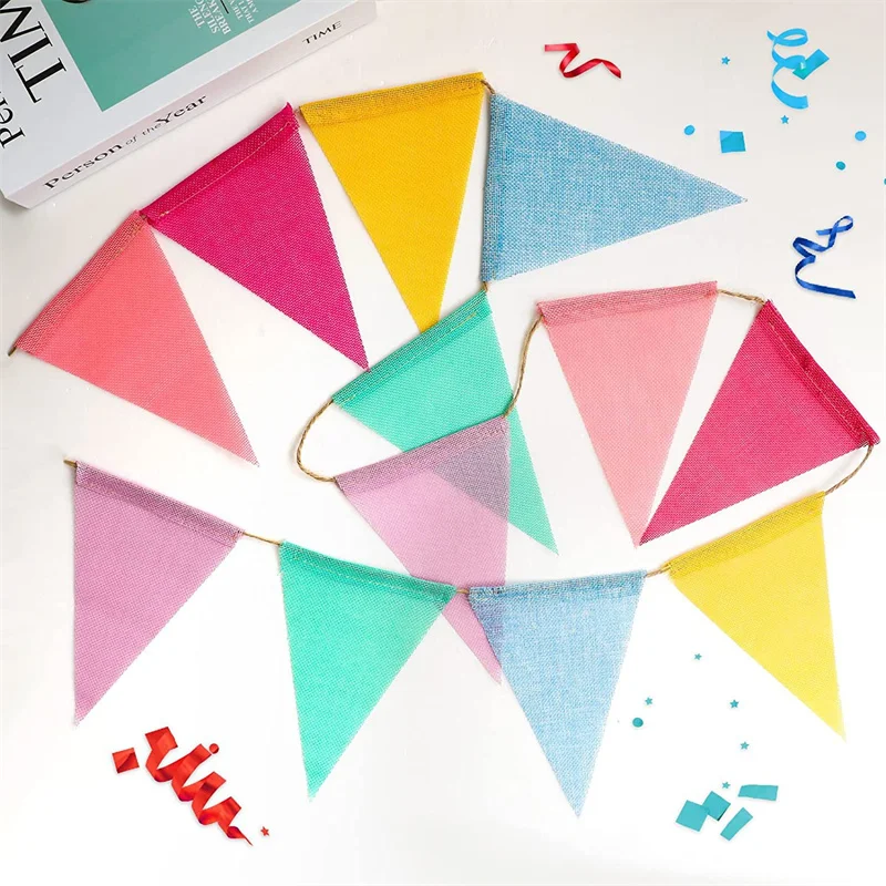 Pennant Bunting Banner Flag Colorful Triangle Flag Bunting Garland For Classroom Birthday Party Decorations