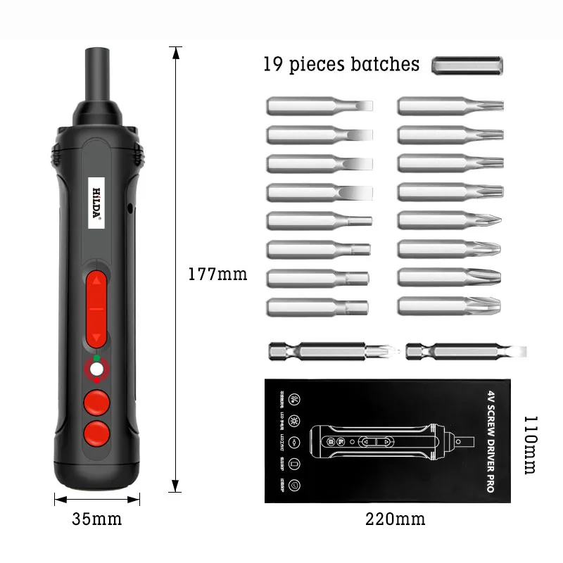 USB Charging Micro Cordless Drill Set Multifunctional Mini Lithium Electric Precision Screwdriver With 19pcs Magnetic Bits Kits