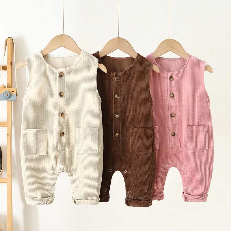 2023 autumn unisex child baby girl corduroy pants toddler kids boy jumpsuit clothing MMO