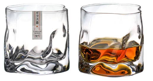 Японский дизайнерский Эдо крученая бумага асимметричная форма Хрустальный граненый шепот виски скалы бокалы для вина