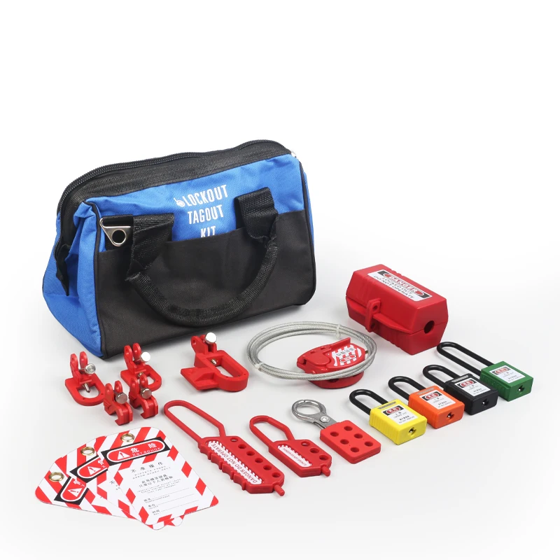 Bozzys mechanical and electrical lockout tagout kit to lock-out the most common mechanical and electrical control points.