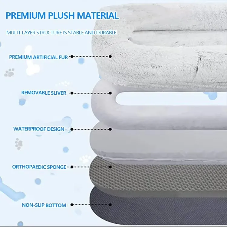 New Soft Calming Giant Pet Sofa Bed Luxury Round Anti-slip Giant Human Pet Dog Bed