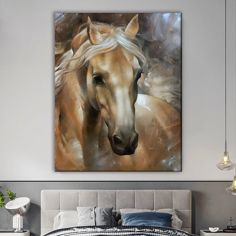 Digital Oil Diy Painting by Numbers Horse Paint by Numbers Animal for Adults Wall Art Hanging Decorations Gift Canvas Drawing