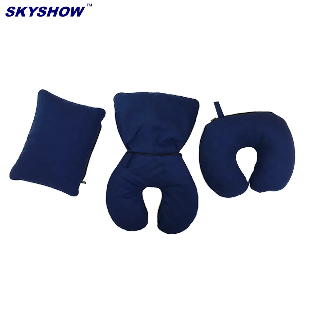 Microbeads U Shape Travel Neck Pillow,2 In 1 Travel Pillow