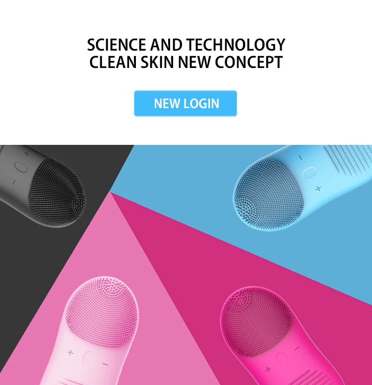 Yazibeauty Private Label Sonic Face Brush Massager, Custom Electronic Exfoliating Brush, Silicone Facial Cleansing Brush