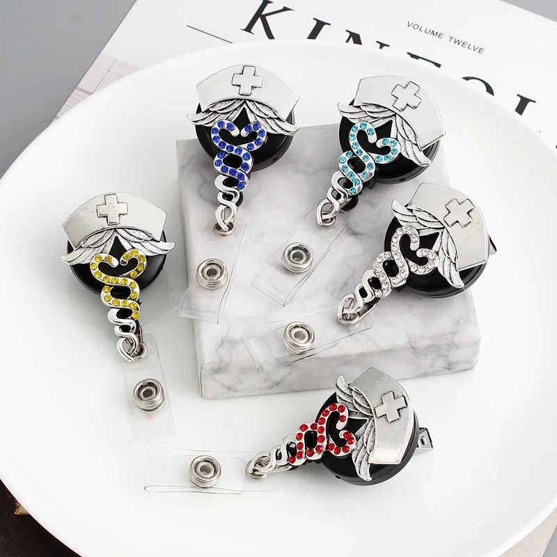 Badge Reels Retractable Sliver Badge Holder with Swivel Alligator Clip Funny ID Decoration Nurse Name Decor