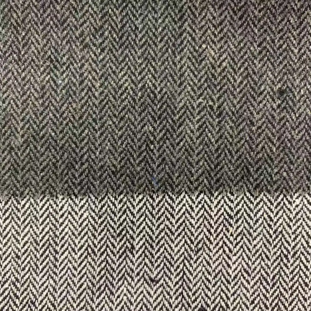 95%OTH 5%Wool  Yarn-dyed Small herringbone 340g/m Suitable for overcoats, jackets, windbreakers, autumn and winter